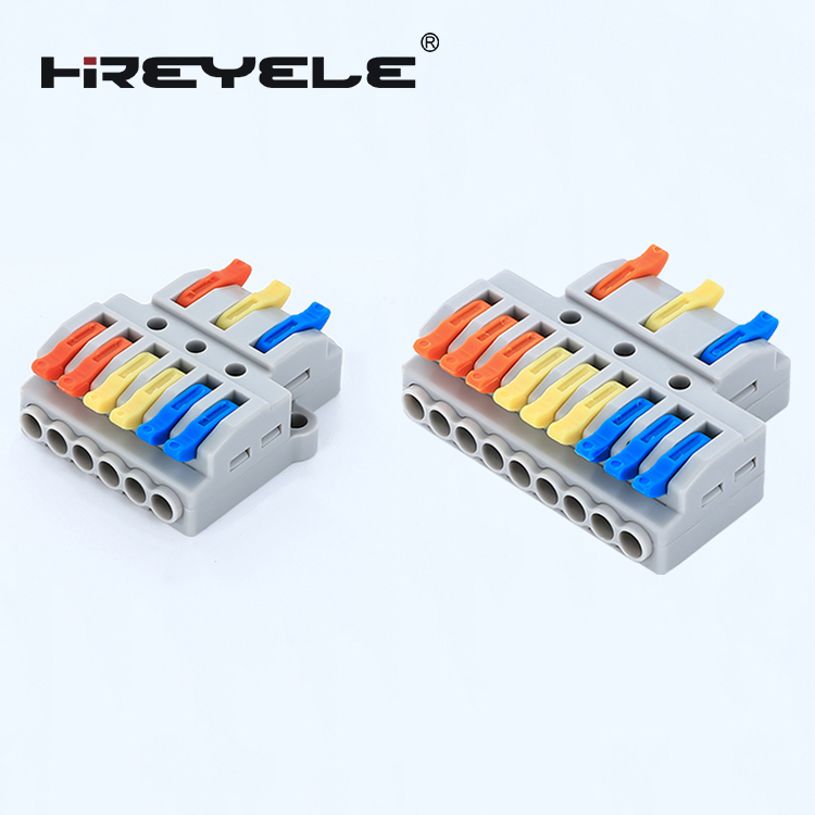 Lever-Nut Compact Splice Docking Wire Connector 3 in 6 Out and 3 in 9 Out