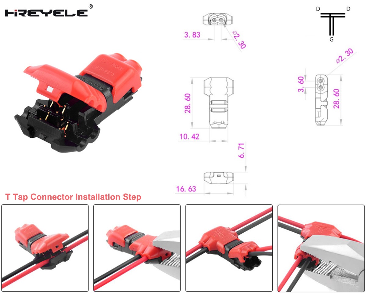 2 Pin T Tap Wire Connectors