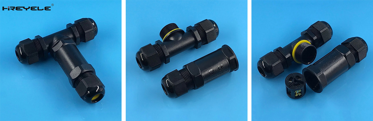 3 WAY T TYPE IP68 WATERPROOF CONNECTOR