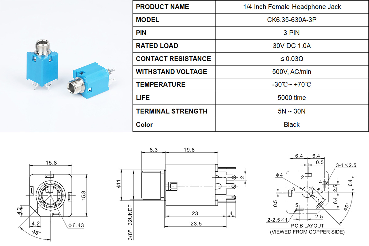 Audio 1/4 Stereo Jack Audio 1/4 Stereo Jack