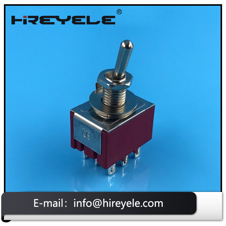 3 Pole Double Throw Switch 3PDT Latching Mini Toggle Switch