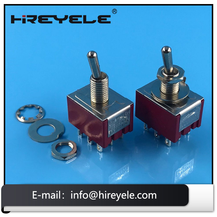 3 Pole Double Throw Switch 3PDT Latching Mini Toggle Switch