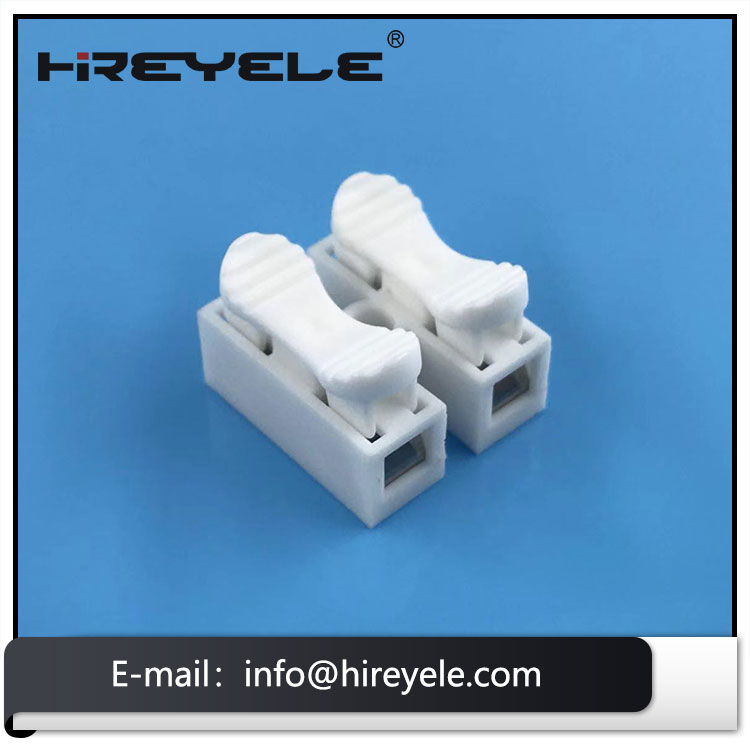 Spring Wire Connectors Quick Splicing 2 Pin Plastic Electrical Cable Clamp Terminal Block Connectors for LED Strip Lighting