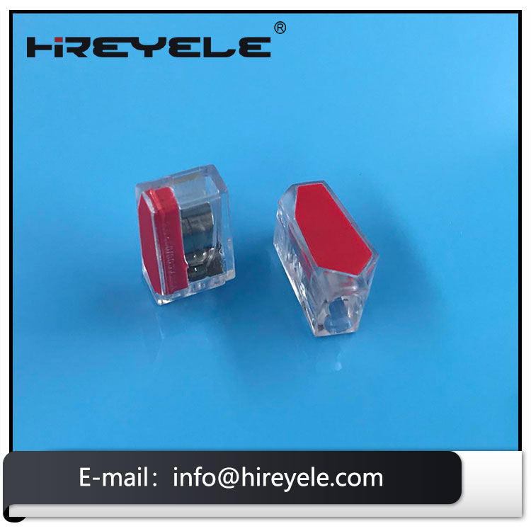 Red Push-In Wire Connector for Junction Boxes 2Poles 