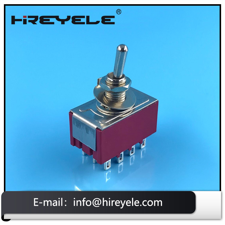 4PDT Latching Miniature Toggle Switch ON OFF ON 12Pin