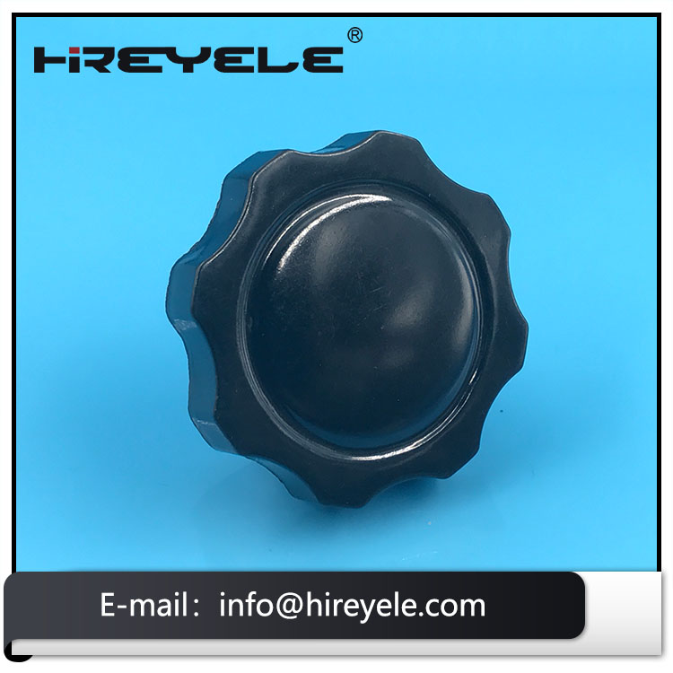 Black Plastic Fluted Knob With Thread