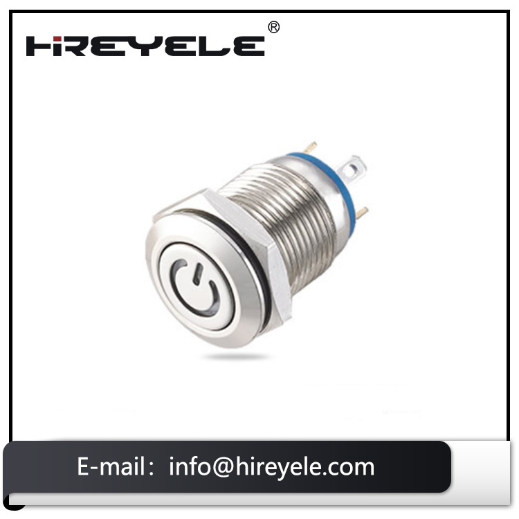 Made in China 12mm stainless momentary waterproof push button switch 