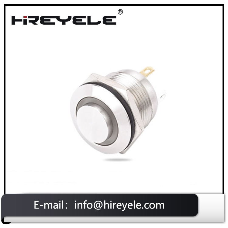 Domed illuminated 16mm momentary push button switch from China factory