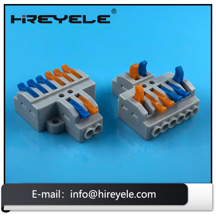 Lever Nuts Compact Wire Connector 2 in 6 Out Butt Splice Terminal Block Electrical Wiring Connectors
