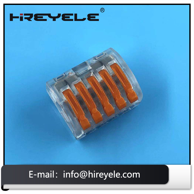 Home electrical fittings connector 222-415 compact splicing spring lever quick push wire connector  