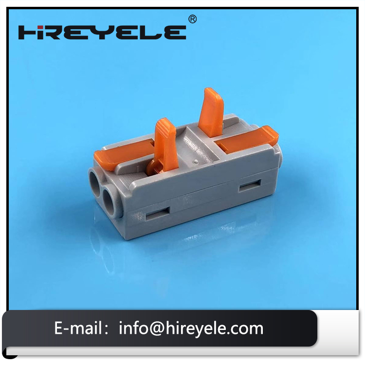 Butt Type Electrical Wire Connectors Lever-Nut 2-Conductor Compact Splicing Wire Connector