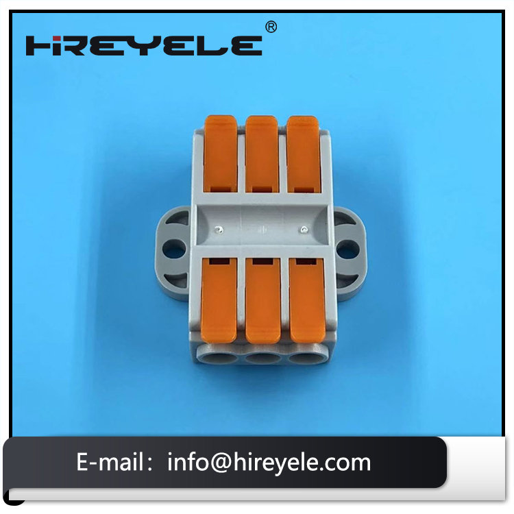 3 Way Butt Wiring Terminal Block Electrical Lever-Nut Compact Wire Connectors