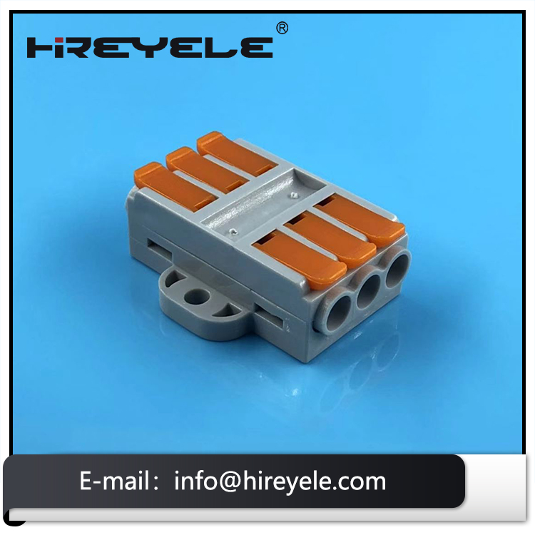 3 Way Butt Wiring Terminal Block Electrical Lever-Nut Compact Wire Connectors