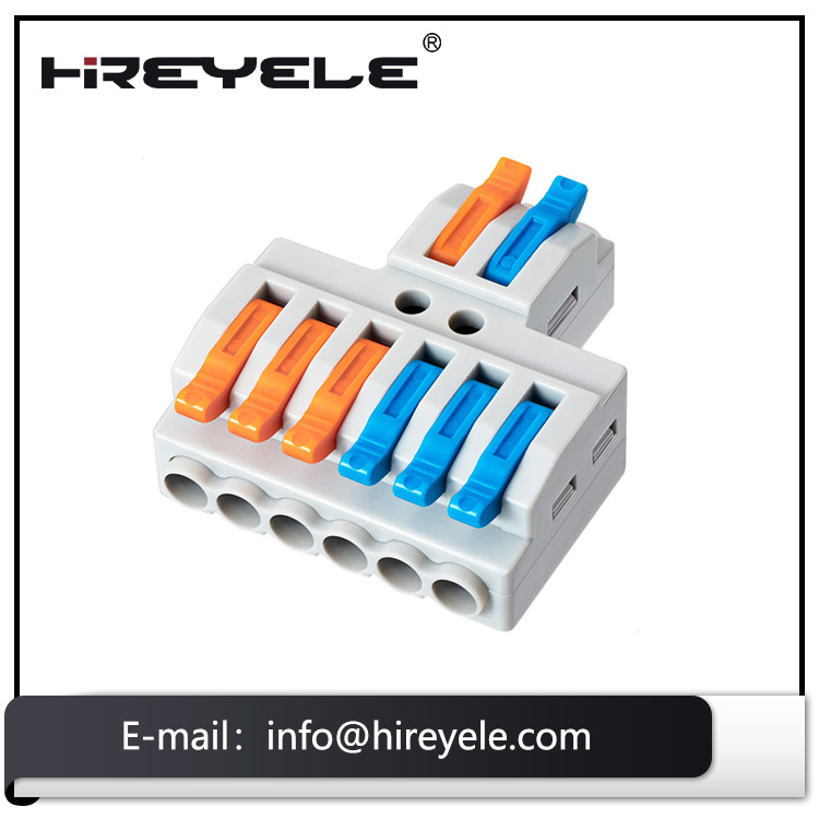 Lever Nuts Compact Wire Connector 2 in 6 Out Butt Splice Terminal Block Electrical Wiring Connectors