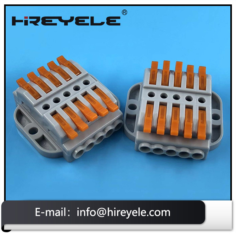 Lever Nut Connector Bilateral 5 Port Pressure Bar Terminal Block Compact Wire Connectors