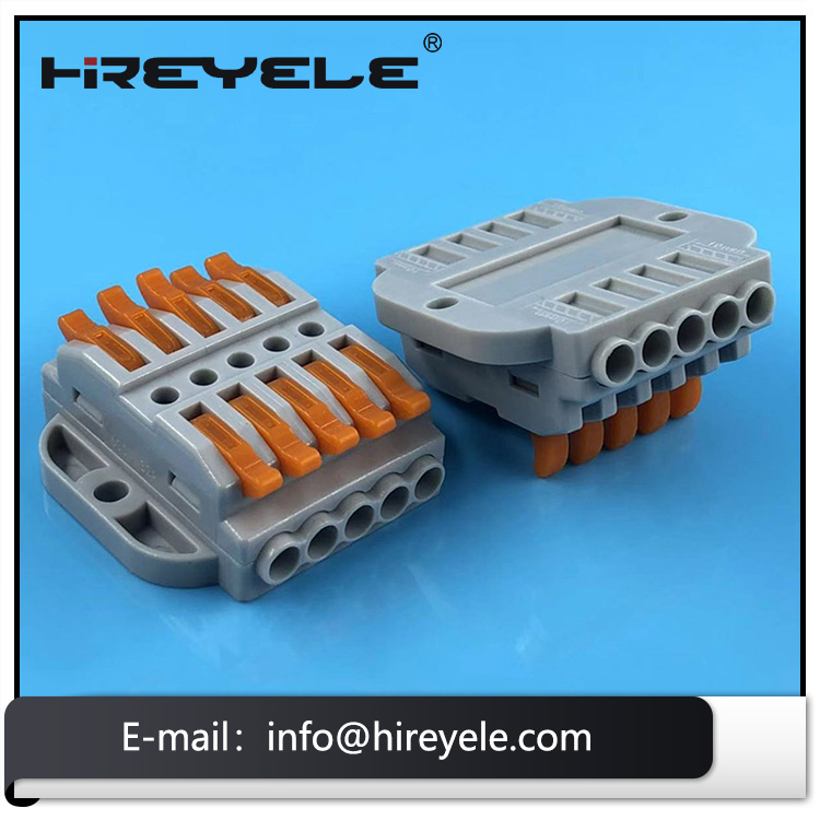 Lever Nut Connector Bilateral 5 Port Pressure Bar Terminal Block Compact Wire Connectors